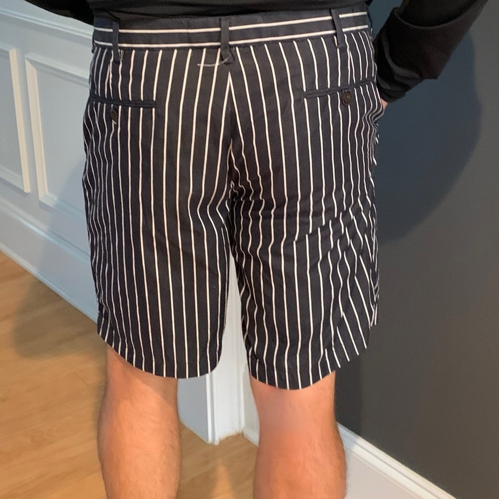POLO Golf Men’s Navy Striped Shorts - Picture 2 of 4